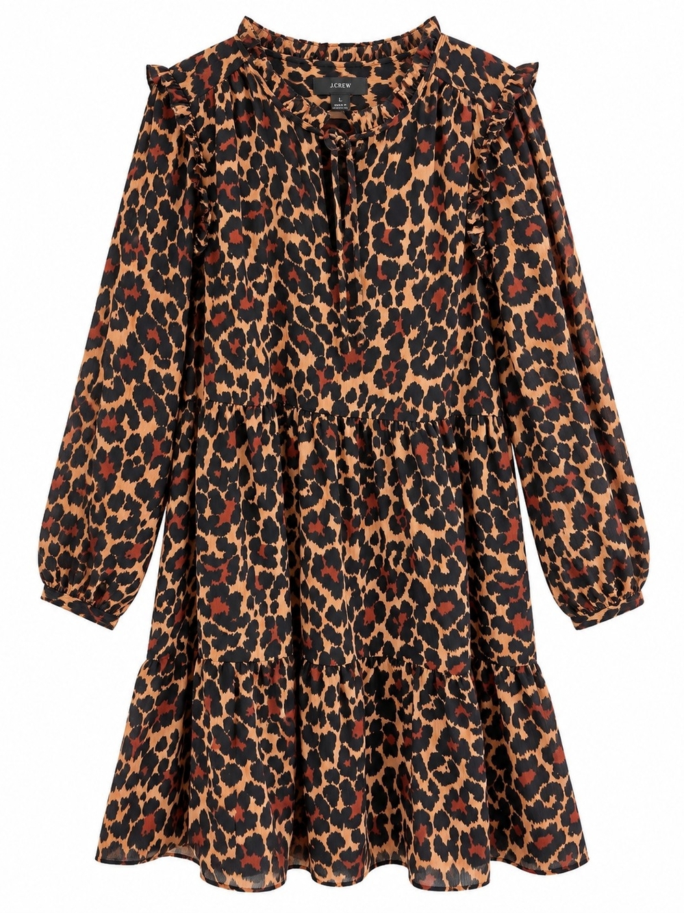 J.Crew Leopard Print Tiered Dress – Size Large